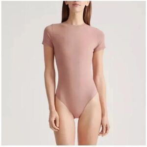 Quince Terra Cotta Brown Short Sleeve Crewneck Bodysuit Large